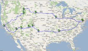 US Map - The Route